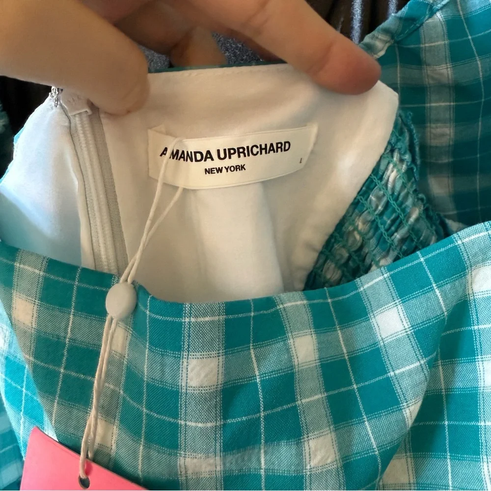 Amanda Uprichard Blue Plaid Mini Dress - Picture 3 of 16